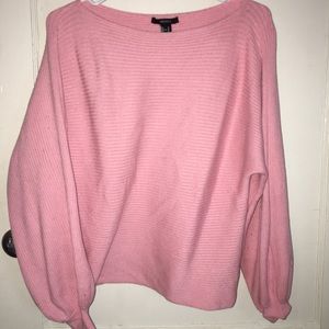Forever 21 Puffy Sleeve Pink Sweater